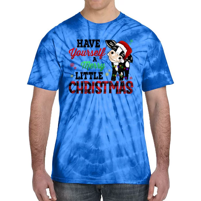 Have Yourself Merry Little Christmas Santa Cow Pajama Outfit Meaningful Gift Tie-Dye T-Shirt