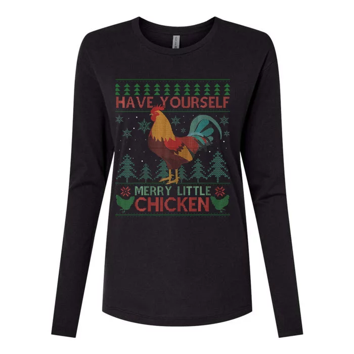 Have Yourself Merry Little Chicken Ugly Christmas Sweater Womens Cotton Relaxed Long Sleeve T-Shirt