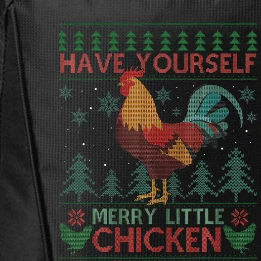 Have Yourself Merry Little Chicken Ugly Christmas Sweater City Backpack