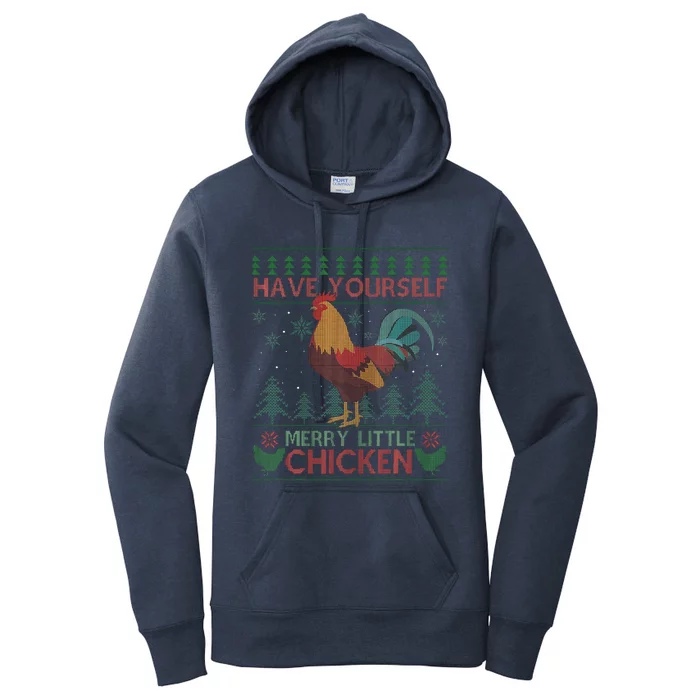 Have Yourself Merry Little Chicken Ugly Christmas Sweater Women's Pullover Hoodie