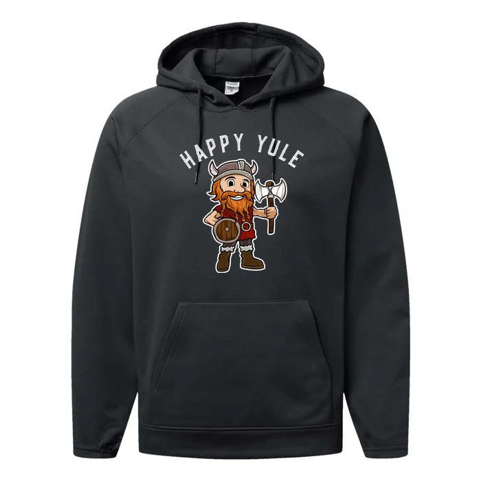 Happy Yule Norse Viking Pagan Christmas Performance Fleece Hoodie