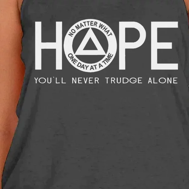 Hope YouLl Never Trudge Alone Sober Aa Na Sayings Gifts Women's Knotted Racerback Tank