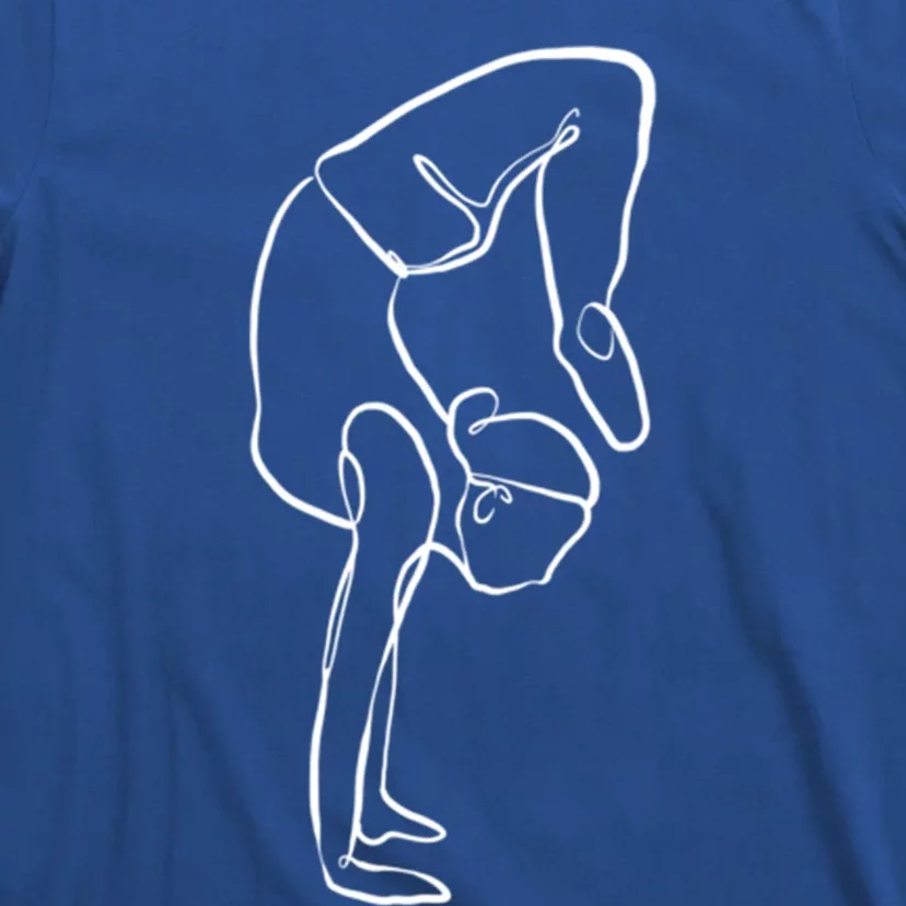 Handstand Yoga Position One Line Art Pilates Namaste Asana Gift T-Shirt