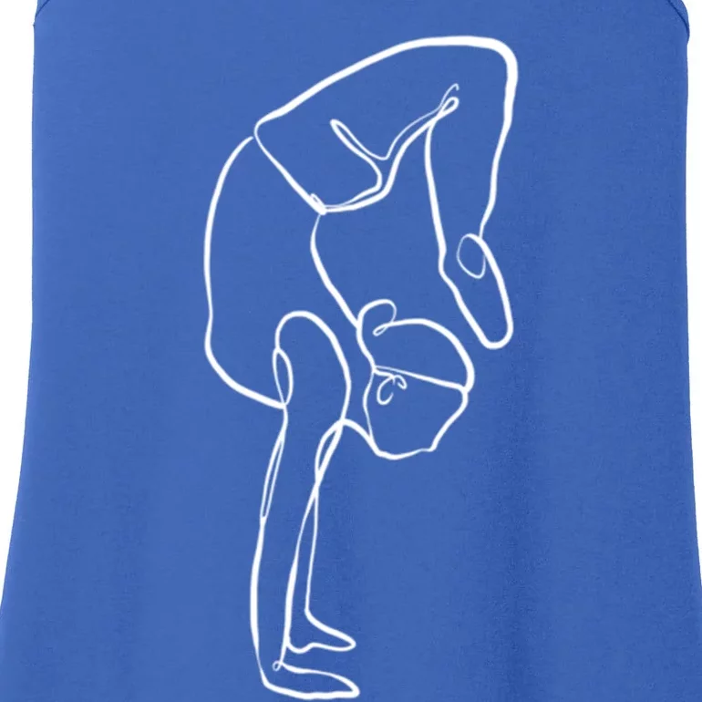 Handstand Yoga Position One Line Art Pilates Namaste Asana Gift Ladies Essential Tank