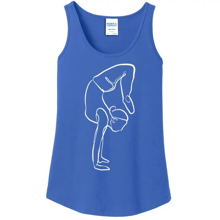 Handstand Yoga Position One Line Art Pilates Namaste Asana Gift Ladies Essential Tank