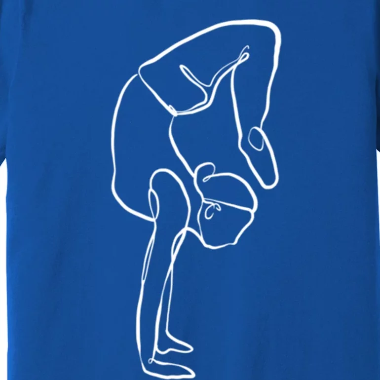 Handstand Yoga Position One Line Art Pilates Namaste Asana Gift Premium T-Shirt