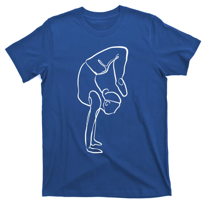 Handstand Yoga Position One Line Art Pilates Namaste Asana Gift T-Shirt