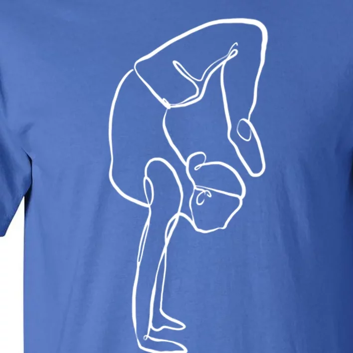 Handstand Yoga Position One Line Art Pilates Namaste Asana Gift Tall T-Shirt