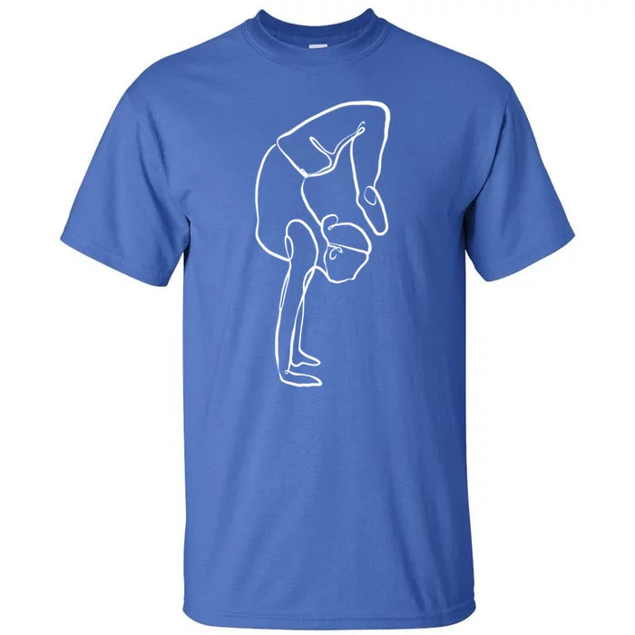 Handstand Yoga Position One Line Art Pilates Namaste Asana Gift Tall T-Shirt