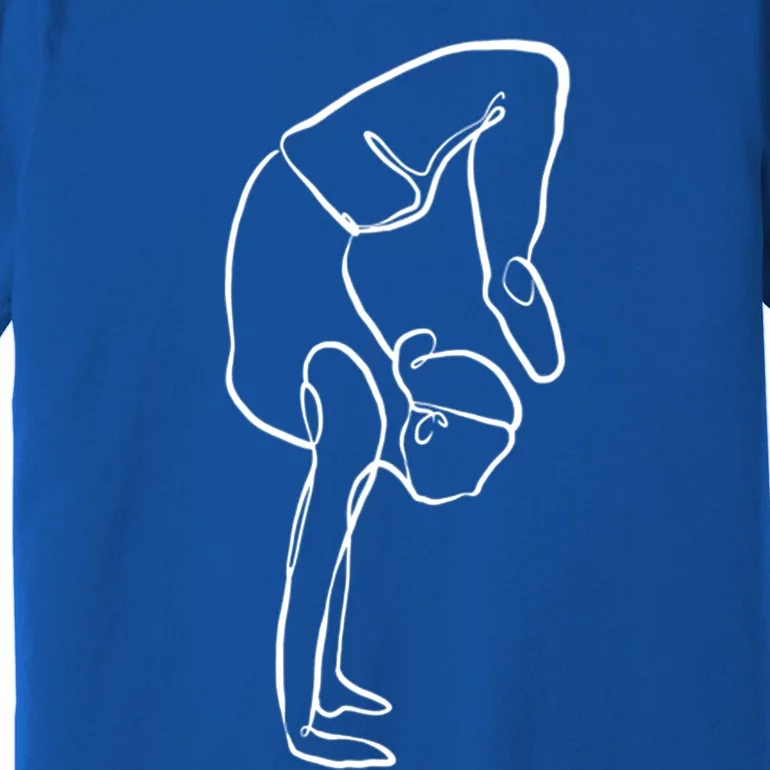 Handstand Yoga Position One Line Art Pilates Namaste Asana Gift Premium T-Shirt