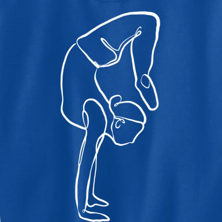 Handstand Yoga Position One Line Art Pilates Namaste Asana Gift Kids Sweatshirt