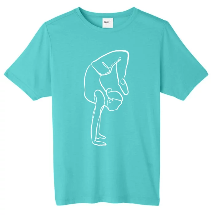 Handstand Yoga Position One Line Art Pilates Namaste Asana Gift ChromaSoft Performance T-Shirt