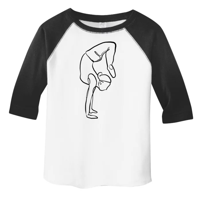 Handstand Yoga Position One Line Art Pilates Namaste Asana Gift Toddler Fine Jersey T-Shirt