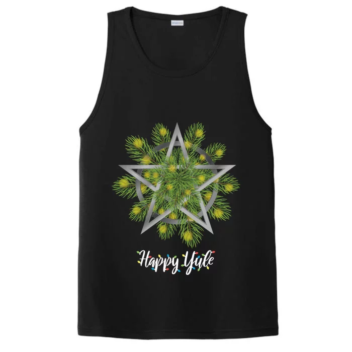 Happy Yule Pagan Christmas Winter Solstice Yuletide Performance Tank