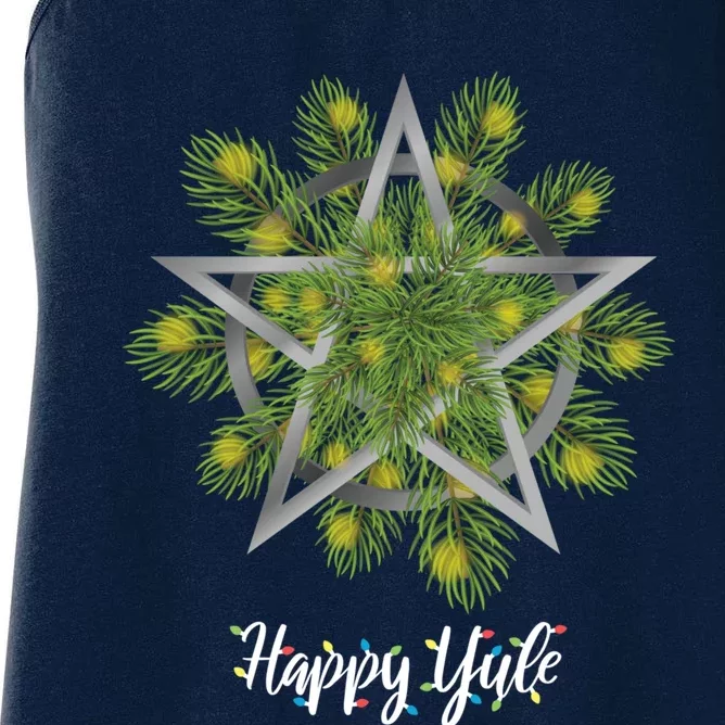 Happy Yule Pagan Christmas Winter Solstice Yuletide Women's Racerback Tank