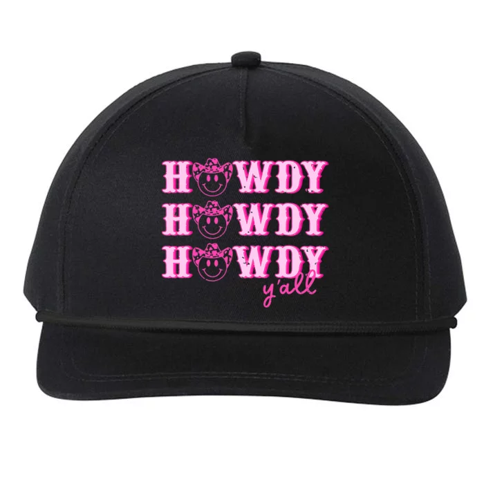 Howdy Y'all Rodeo Western Country Southern Cow Cow Snapback Five-Panel Rope Hat