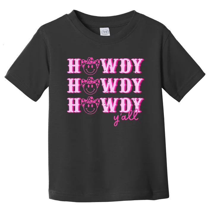 Howdy Y'all Rodeo Western Country Southern Cow Cow Toddler T-Shirt