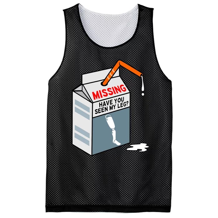 Have You Seen My Leg Fun Ampu Prosthetic Surgery Graphic Mesh Reversible Basketball Jersey Tank