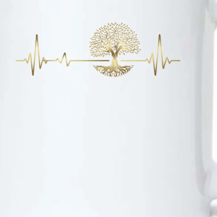 Heartbeat Yggdrasil Tree Of Life Viking Runes Gift Black Color Changing Mug