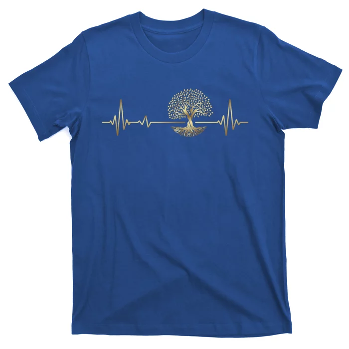 Heartbeat Yggdrasil Tree Of Life Viking Runes Gift T-Shirt