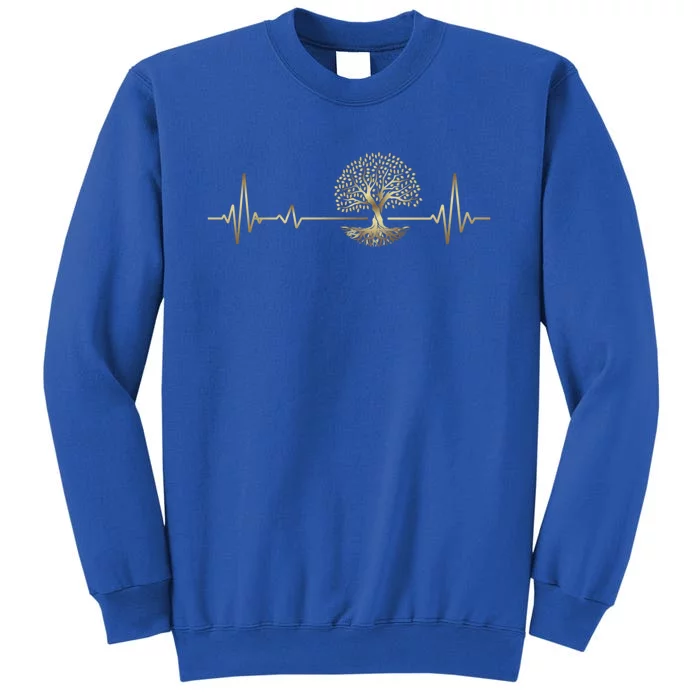 Heartbeat Yggdrasil Tree Of Life Viking Runes Gift Tall Sweatshirt