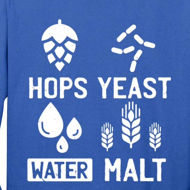 Hops Yeast Water Malt Beer Gift Tall Long Sleeve T-Shirt