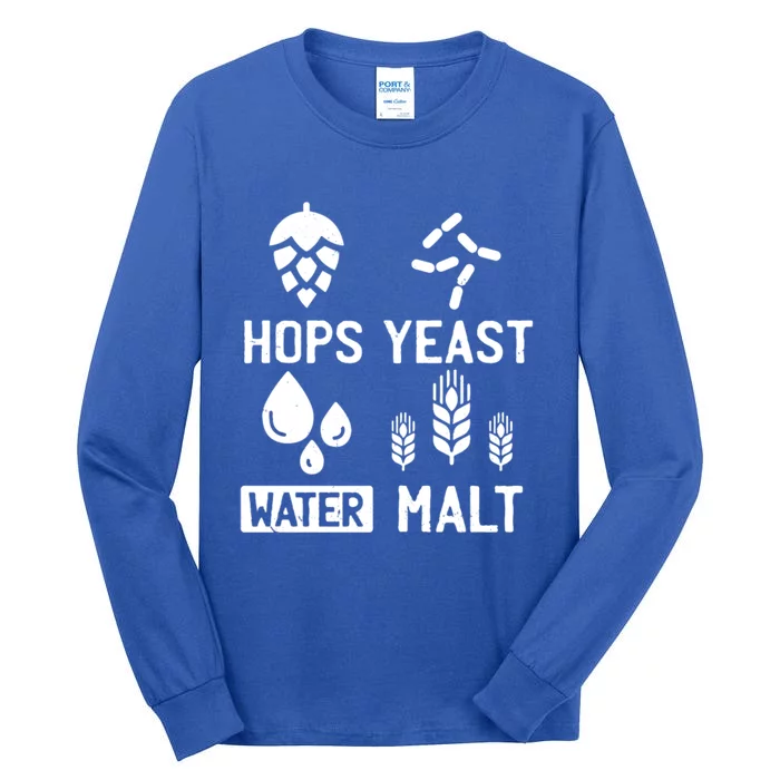 Hops Yeast Water Malt Beer Gift Tall Long Sleeve T-Shirt