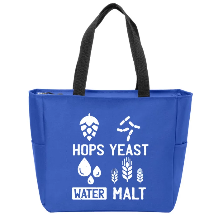 Hops Yeast Water Malt Beer Gift Zip Tote Bag