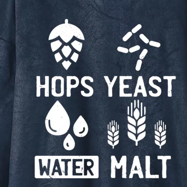 Hops Yeast Water Malt Beer Gift Hooded Wearable Blanket