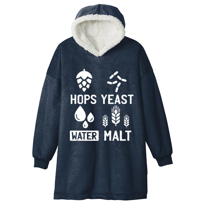 Hops Yeast Water Malt Beer Gift Hooded Wearable Blanket