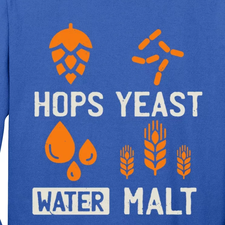 Hops Yeast Water Malt Beer Funny Gift Long Sleeve Shirt