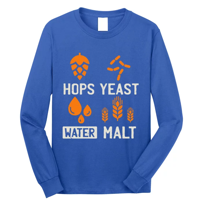 Hops Yeast Water Malt Beer Funny Gift Long Sleeve Shirt