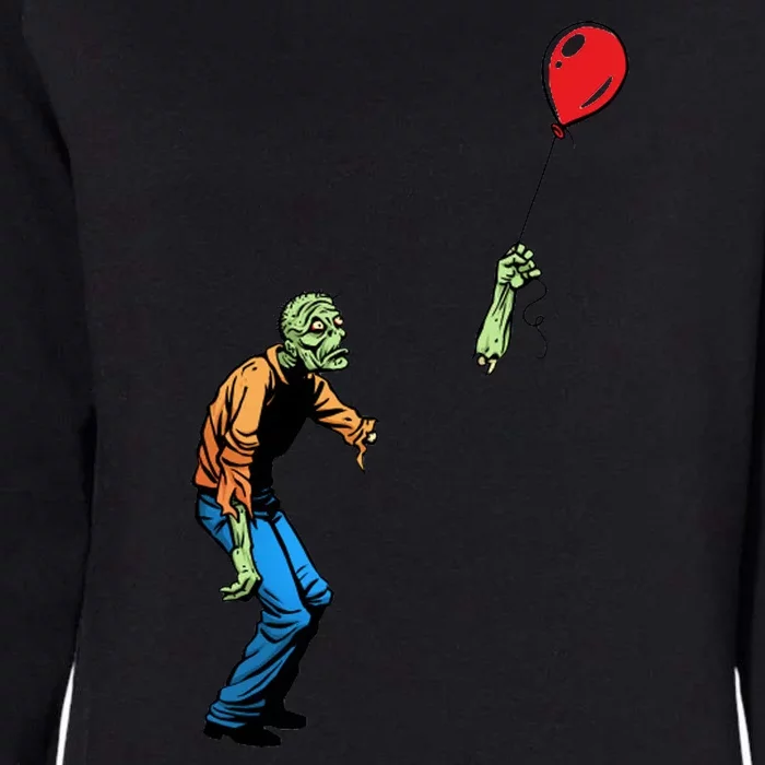 Halloween Zombie Balloon Funny Cut Off Arm Womens California Wash Sweatshirt