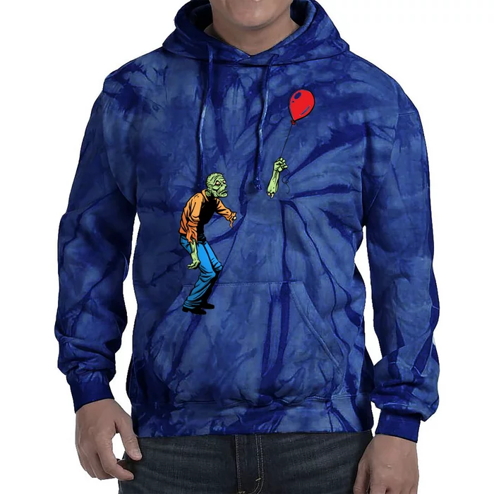 Halloween Zombie Balloon Funny Cut Off Arm Tie Dye Hoodie