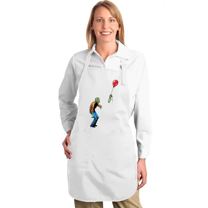 Halloween Zombie Balloon Funny Cut Off Arm Full-Length Apron With Pocket