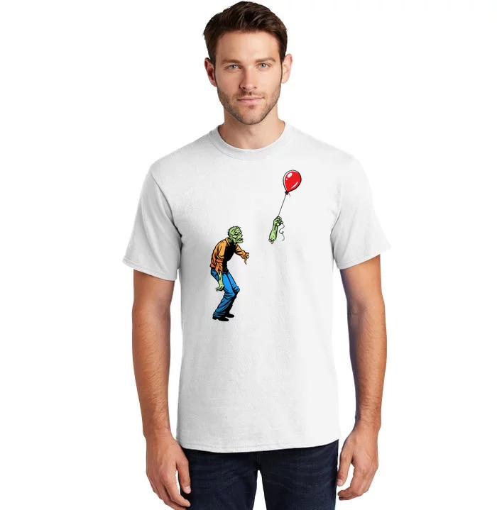 Halloween Zombie Balloon Funny Cut Off Arm Tall T-Shirt