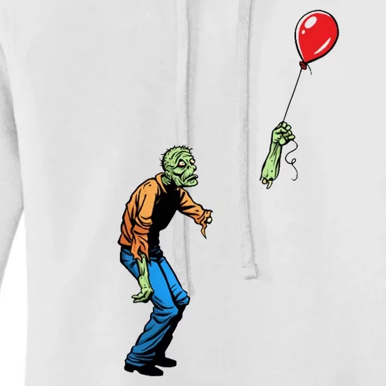 Halloween Zombie Balloon Funny Cut Off Arm Women's Pullover Hoodie