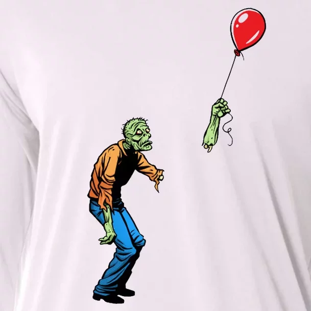 Halloween Zombie Balloon Funny Cut Off Arm Cooling Performance Long Sleeve Crew