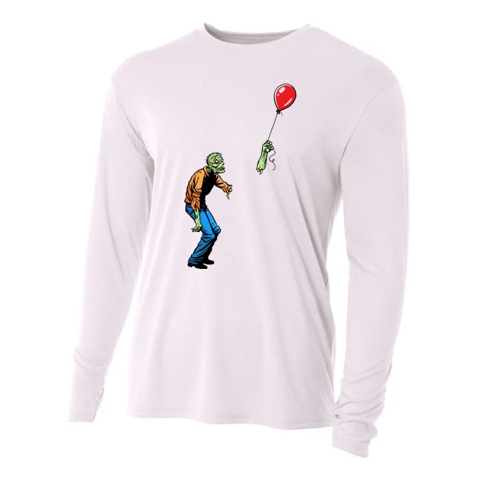 Halloween Zombie Balloon Funny Cut Off Arm Cooling Performance Long Sleeve Crew