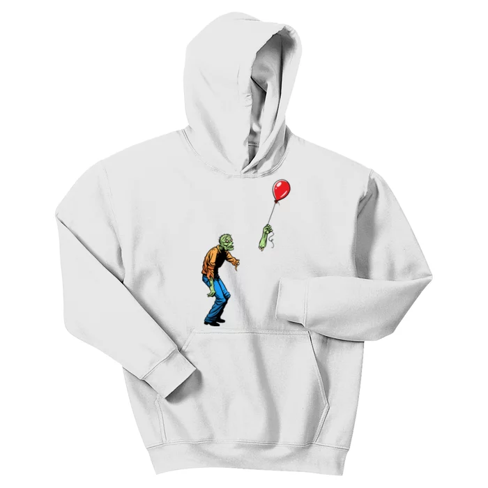 Halloween Zombie Balloon Funny Cut Off Arm Kids Hoodie