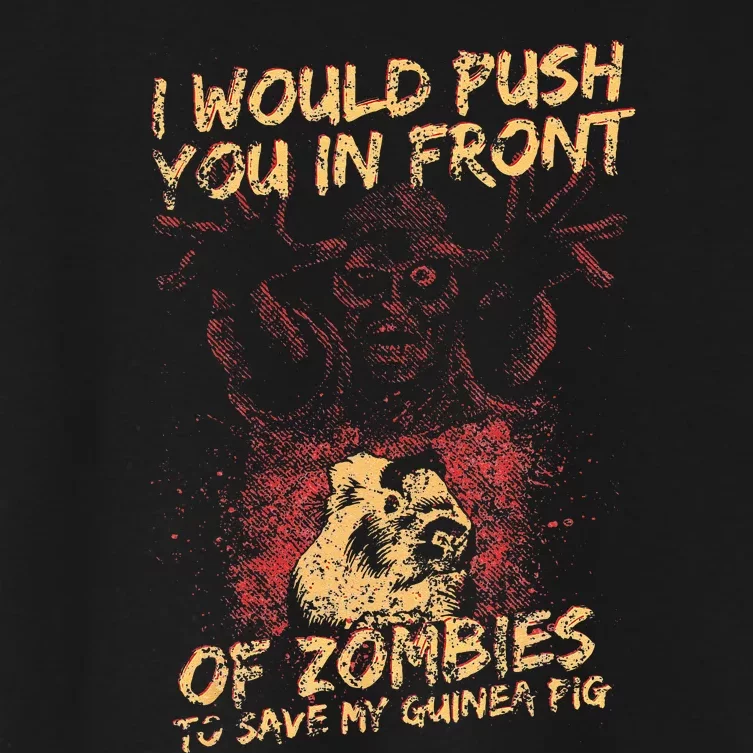 Halloween Zombie Guinea Pig Gift Women's Crop Top Tee