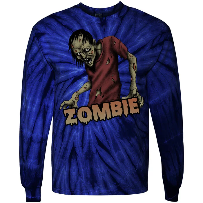 Horror Zombie Halloween Tie-Dye Long Sleeve Shirt