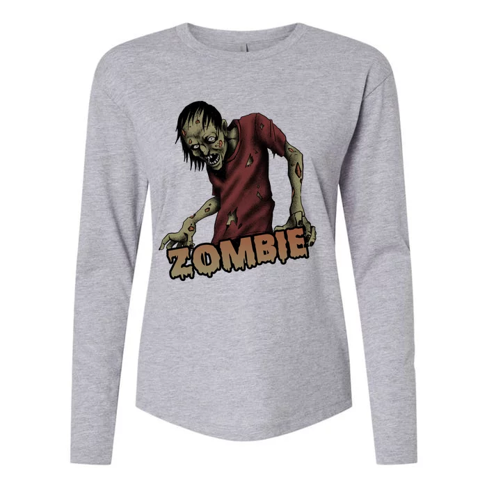 Horror Zombie Halloween Womens Cotton Relaxed Long Sleeve T-Shirt