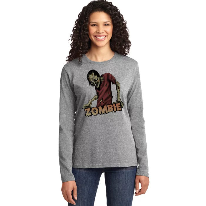 Horror Zombie Halloween Ladies Long Sleeve Shirt