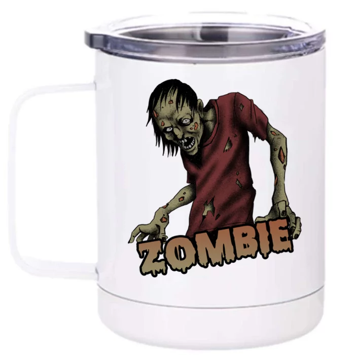 Horror Zombie Halloween Front & Back 12oz Stainless Steel Tumbler Cup