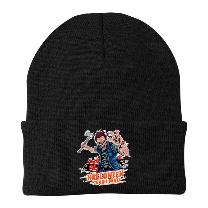 Halloween Zombie Party Pumpkin Patch Zombies Funny Knit Cap Winter Beanie