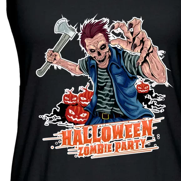 Halloween Zombie Party Pumpkin Patch Zombies Funny Ladies Essential Flowy Tank