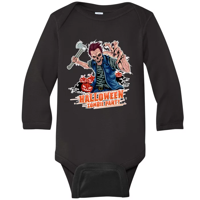 Halloween Zombie Party Pumpkin Patch Zombies Funny Baby Long Sleeve Bodysuit