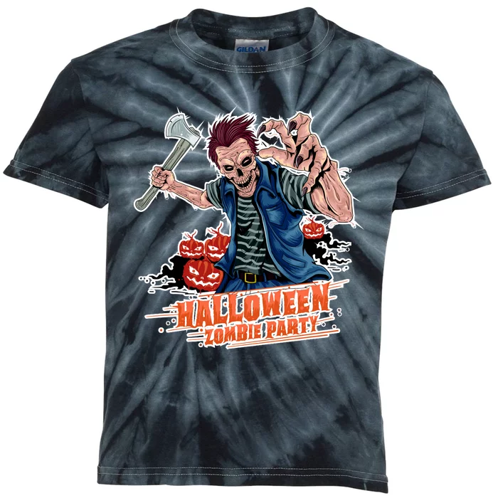 Halloween Zombie Party Pumpkin Patch Zombies Funny Kids Tie-Dye T-Shirt