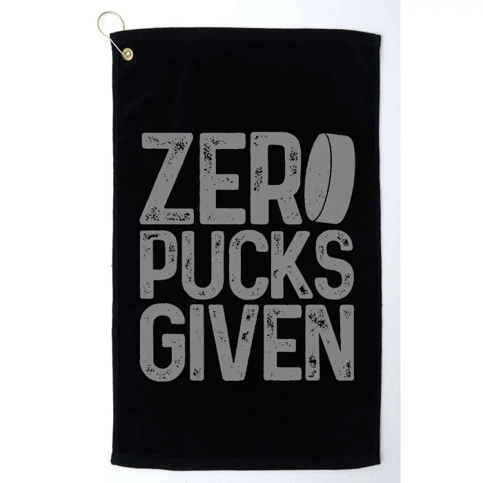 Hockey Zero Pucks Given Funny Hockey Player Goalie Platinum Collection Golf Towel